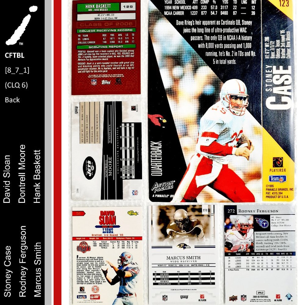 New Mexico Lobos 6 Card Lot - CFTBL [8_7_1] - Picture 2 of 14